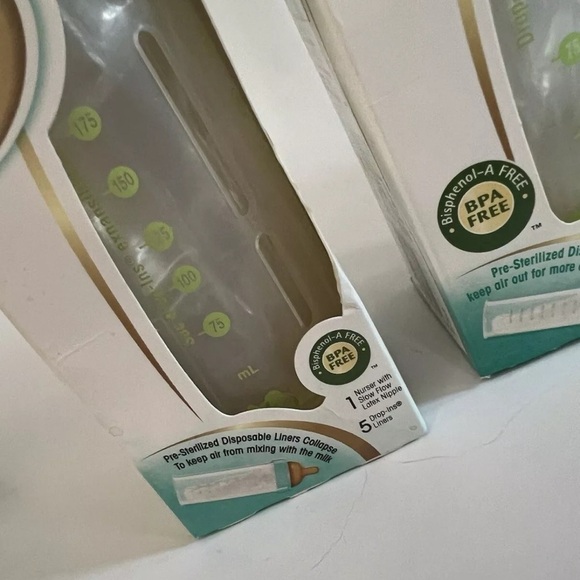 Playtex Original Drop In Nurser Bottle Slow Flow Natural Latex Nipple Lot Green - Picture 3 of 4